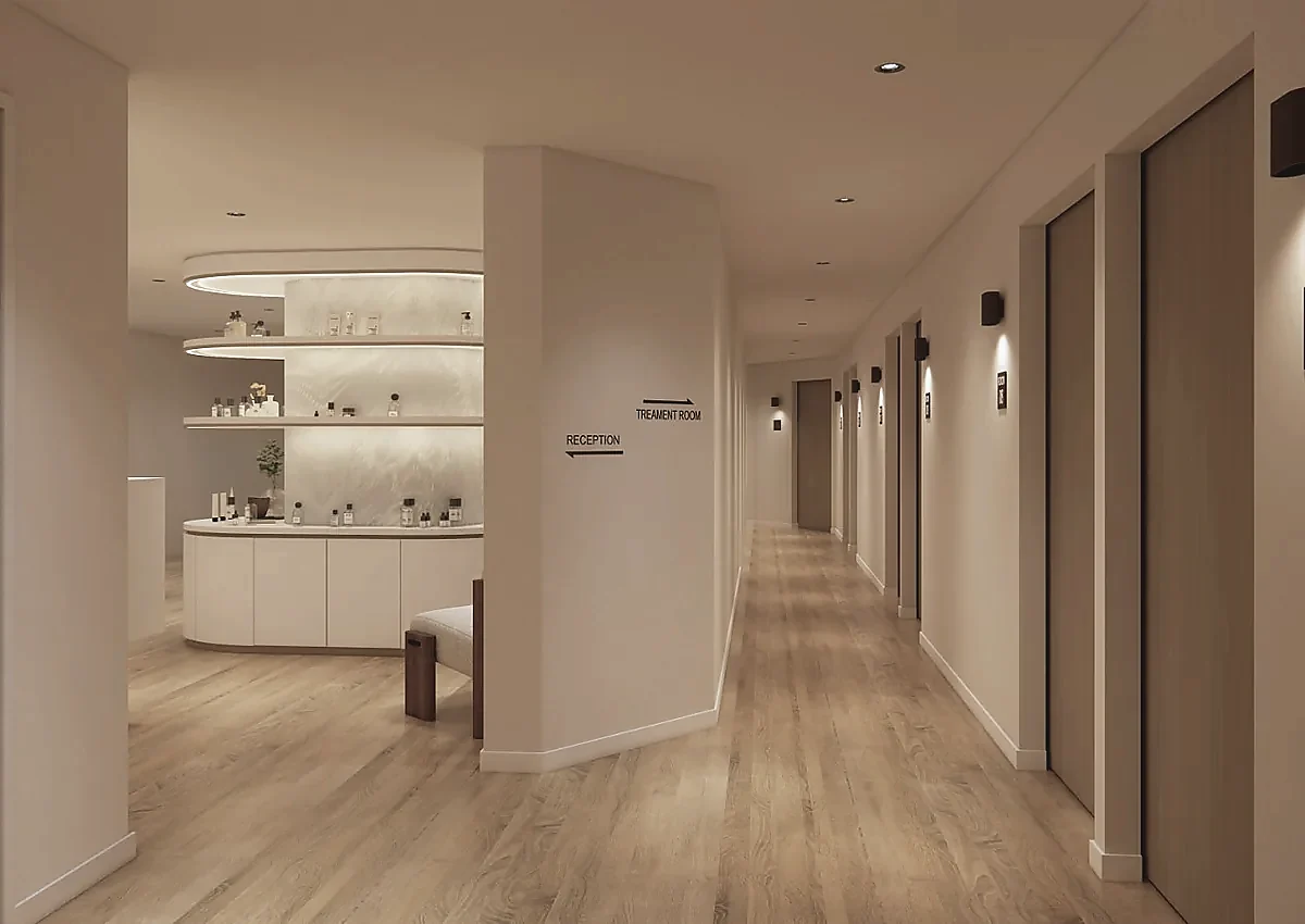 BeautyFull private treatment rooms corridor
